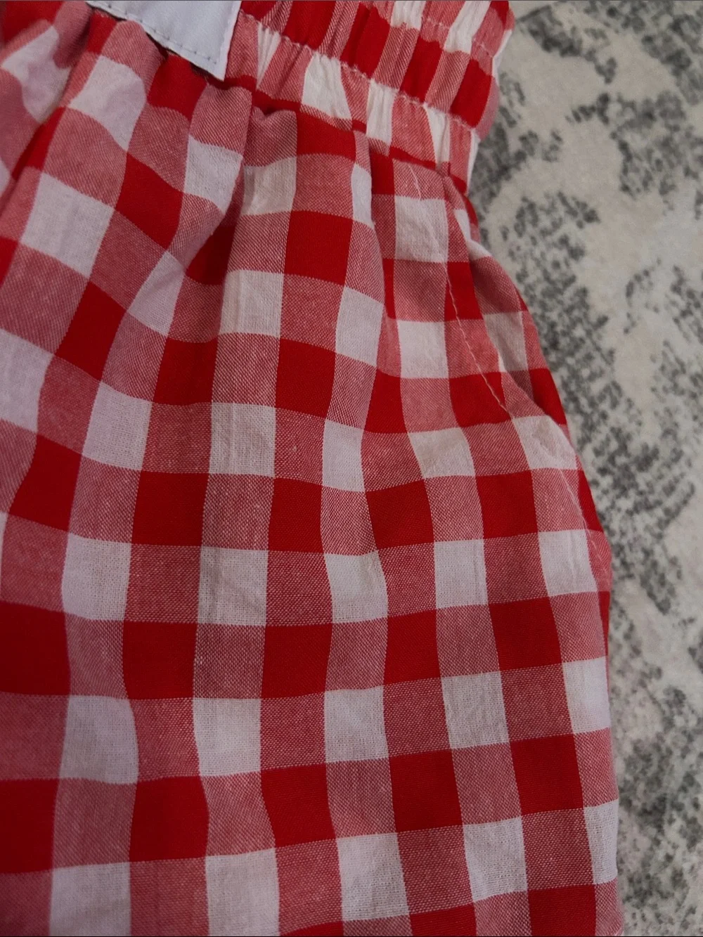 Kids Red Gingham Elastic-Waist Shorts